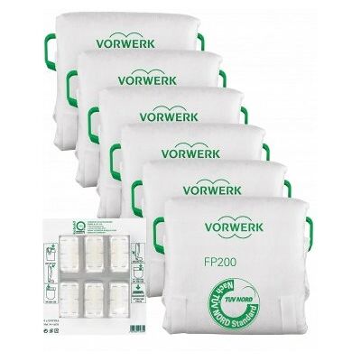Zestaw Worki do odkurzacza VORWERK FP200 Kobolt VK200, 6 szt. + Zapach Zestaw Worki do odkurzacza VORWERK FP200 Kobolt VK200, 6 szt. + Zapach