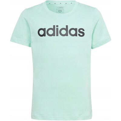 Koszulka dziecięca adidas Essentials Linear Logo Cotton Slim Fit - Zielona Koszulka dziecięca adidas Essentials Linear Logo Cotton Slim Fit - Zielona