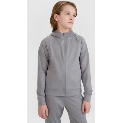 Bluza chłopięca sportowa rozpinana z kapturem 4FJWSS25TFSWM557-27M Szary Roz. 122/128 Bluza chłopięca sportowa rozpinana z kapturem 4FJWSS25TFSWM557-27M Szary Roz. 122/128