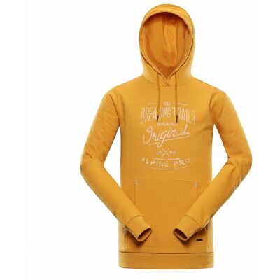 Alpine PRO Bluza męska bawełniana z kapturem kangurka Kytor żółty r.XL Alpine PRO Bluza męska bawełniana z kapturem kangurka Kytor żółty r.XL