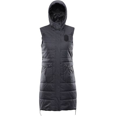 Alpine PRO Kamizelka damska ocieplana z kapturem Harda szary r.S Alpine PRO Kamizelka damska ocieplana z kapturem Harda szary r.S