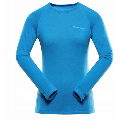 Alpine PRO Koszulka damska turystyczna z wełną merino Merena niebieski r.XL Alpine PRO Koszulka damska turystyczna z wełną merino Merena niebieski r.XL