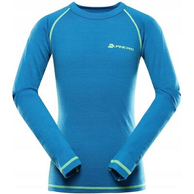 Alpine PRO Koszulka dziecięca z wełną merino Mereno niebieski r.152-158 Alpine PRO Koszulka dziecięca z wełną merino Mereno niebieski r.152-158