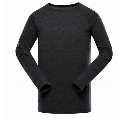 Alpine PRO Koszulka męska turystyczna z wełną merino Meren czarny r.XL Alpine PRO Koszulka męska turystyczna z wełną merino Meren czarny r.XL