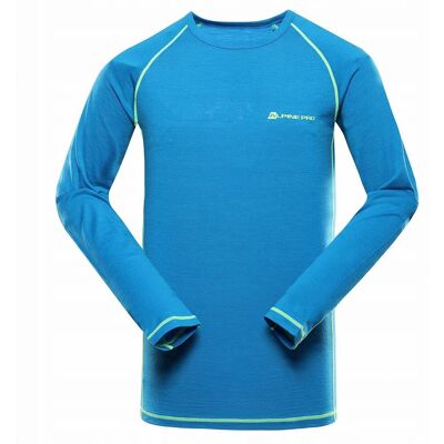 Alpine PRO Koszulka męska turystyczna z wełną merino Meren niebieski r.XL Alpine PRO Koszulka męska turystyczna z wełną merino Meren niebieski r.XL