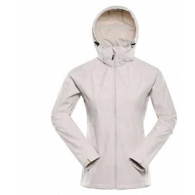 Alpine PRO Kurtka trekkingowa damska softshell 8000 Hoora jasny beż r.M Alpine PRO Kurtka trekkingowa damska softshell 8000 Hoora jasny beż r.M