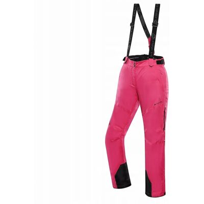 Alpine PRO Spodnie damskie narciarskie z szelkami 10000 Osaga różowy Alpine PRO Spodnie damskie narciarskie z szelkami 10000 Osaga różowy