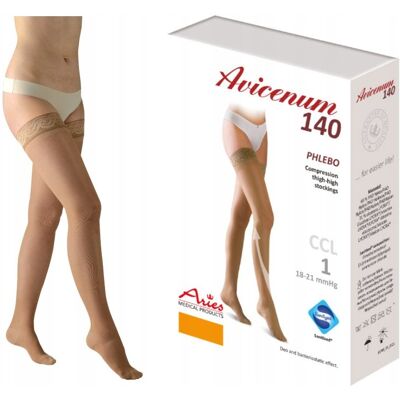 Aries Avicenum 140 Pończochy Uciskowe Na Żylaki Ccl1 Cienkie Beż L Normal Aries Avicenum 140 Pończochy Uciskowe Na Żylaki Ccl1 Cienkie Beż L Normal