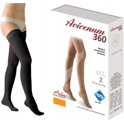 Aries Avicenum 360 Pończochy Uciskowe Ccl2 Koronka Zamkni Czarne M Long Aries Avicenum 360 Pończochy Uciskowe Ccl2 Koronka Zamkni Czarne M Long