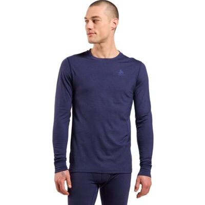 Bielizna termoaktywna z długim rękawem Odlo BL TOP crew neck l/s MERINO 200 roz. L Niebieska Bielizna termoaktywna z długim rękawem Odlo BL TOP crew neck l/s MERINO 200 roz. L Niebieska