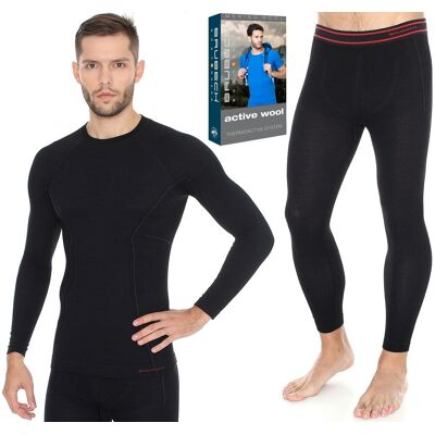 BIELIZNA TERMOAKTYWNA Z MERINO WOOL Komplet BRUBECK WEŁNIANY ACTIVE WOOL M BIELIZNA TERMOAKTYWNA Z MERINO WOOL Komplet BRUBECK WEŁNIANY ACTIVE WOOL M