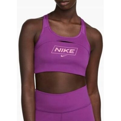 Biustonosz sportowy fioletowy TOP Nike Pro Dri-FIT Swoosh DQ5252-503 r. XS Biustonosz sportowy fioletowy TOP Nike Pro Dri-FIT Swoosh DQ5252-503 r. XS
