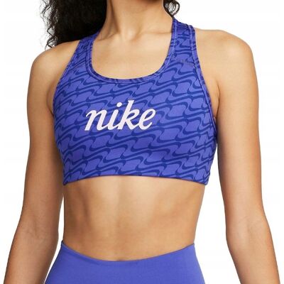 Biustonosz sportowy niebieski TOP Nike Dri-FIT Swoosh DQ5121-010 r. XS Biustonosz sportowy niebieski TOP Nike Dri-FIT Swoosh DQ5121-010 r. XS