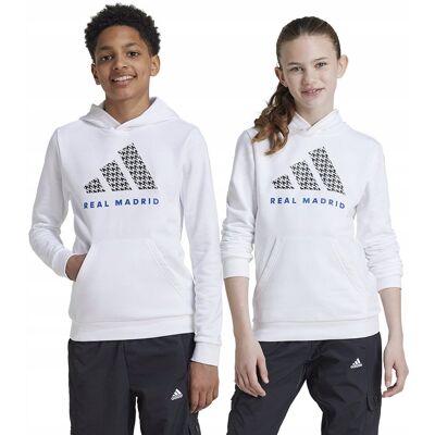 adidas Dzieci Biały Real Madrid Bluza z Kapturem - Bluza adidas Dzieci Biały Real Madrid Bluza z Kapturem - Bluza