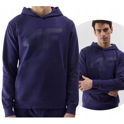 Bluza dresowa kangurka z kapturem męska 4F 4FWSS24TSWSM0950-31S Granatowy Bluza dresowa kangurka z kapturem męska 4F 4FWSS24TSWSM0950-31S Granatowy