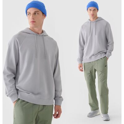 Bluza Męska 4F Z Kapturem Dresowa Z Nadrukiem Szara 4FRAW24TSWSM1821 XL Szary Bluza Męska 4F Z Kapturem Dresowa Z Nadrukiem Szara 4FRAW24TSWSM1821 XL Szary