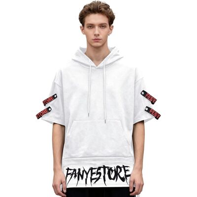 Inny producent Bluza męska z kapturem krótki rękaw rozmiar XL biała Hip-Hop Inny producent Bluza męska z kapturem krótki rękaw rozmiar XL biała Hip-Hop