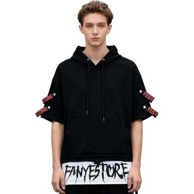 Inny producent Bluza męska z kapturem krótki rękaw rozmiar XL czarna Hip-Hop Inny producent Bluza męska z kapturem krótki rękaw rozmiar XL czarna Hip-Hop