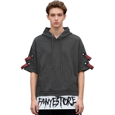 Inny producent Bluza męska z kapturem krótki rękaw rozmiar XXL szara Hip-Hop Inny producent Bluza męska z kapturem krótki rękaw rozmiar XXL szara Hip-Hop