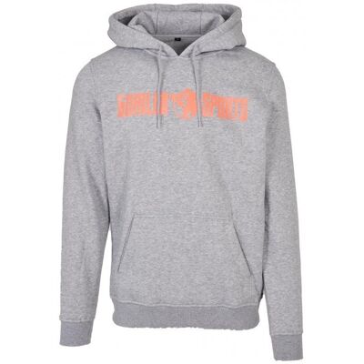 Gorilla Sports Bluza z kapturem szary melanż/pomarańczowy neon M Gorilla Sports Bluza z kapturem szary melanż/pomarańczowy neon M