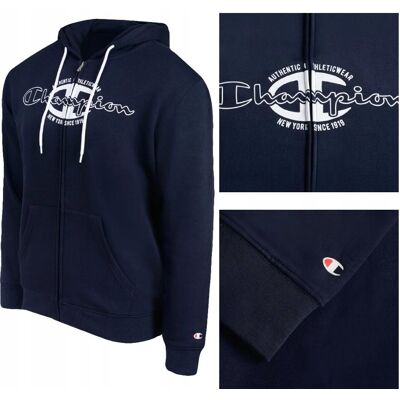 CHAMPION - Hooded Full Zip Sweatshirt - Ciemnoniebieski - M - Sweatshirt CHAMPION - Hooded Full Zip Sweatshirt - Ciemnoniebieski - M - Sweatshirt