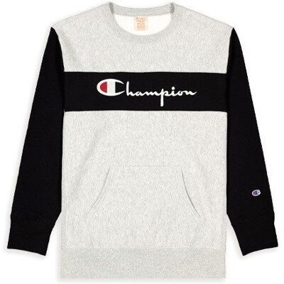 Champion, Bluza sportowa męska, Reverse Weave Crewneck, szaro-czarna, rozmiar L Champion, Bluza sportowa męska, Reverse Weave Crewneck, szaro-czarna, rozmiar L