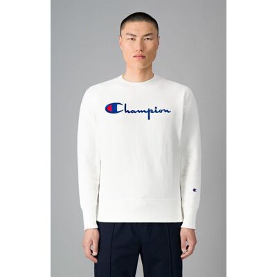 Champion Reverse Weave Embroidered Script Logo Sweatshirt White - L Champion Reverse Weave Embroidered Script Logo Sweatshirt White - L