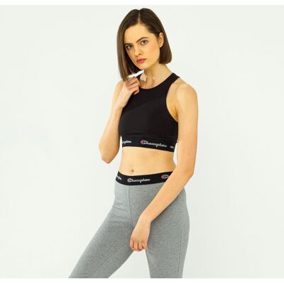 Champion Script Logo Waist Racer Back Sports Bra Black - L Champion Script Logo Waist Racer Back Sports Bra Black - L