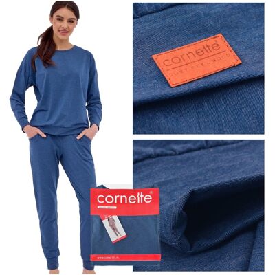 Cornette Komplet Dresowy Damski Długi Rękaw Modal Bawełna Jeans Rozmiar XXL Cornette Komplet Dresowy Damski Długi Rękaw Modal Bawełna Jeans Rozmiar XXL