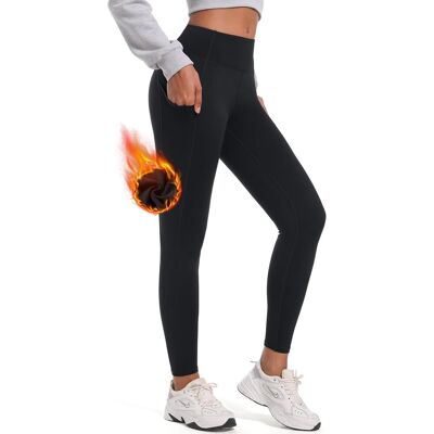 Inny producent Damskie Legginsy Termiczne Sportowe Ocieplane z Wysokim Stanem Czarne XL Inny producent Damskie Legginsy Termiczne Sportowe Ocieplane z Wysokim Stanem Czarne XL