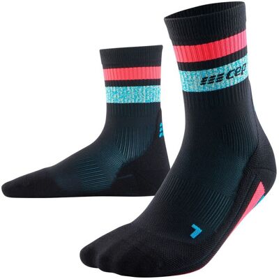 Damskie Skarpety Kompresyjne Sportowe Miami Vibes 80'S Krótkie Czarne Z Różowo-Niebieskimi Paskami - Limitowana Edycja 40-43 Cep Damskie Skarpety Kompresyjne Sportowe Miami Vibes 80'S Krótkie Czarne Z Różowo-Niebieskimi Paskami - Limitowana Edycja 40-43 Cep