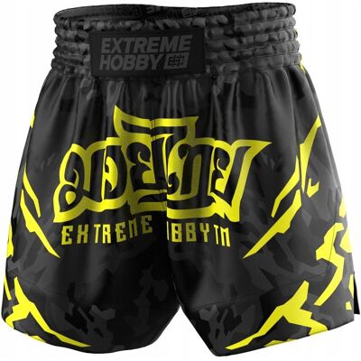 Extreme Hobby Spodenki Muay Thai Black Panther Czarno-Żółte Xl Extreme Hobby Spodenki Muay Thai Black Panther Czarno-Żółte Xl