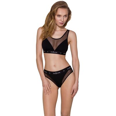Figi damskie Passion, czarny, sportowy krój, miękka bawełna, elastyczne wygodne, certyfikowane, bielizna na co dzień i do aktywności, rozmiar L Figi damskie Passion, czarny, sportowy krój, miękka bawełna, elastyczne wygodne, certyfikowane, bielizna na co dzień i do aktywności, rozmiar L