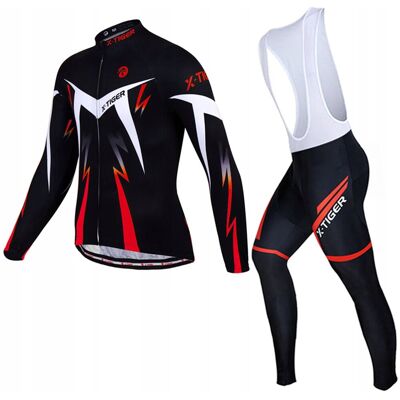 X-Tiger Getry Spodnie Rowerowe Koszulka Długi Rękaw Zestaw Męski Z Wkładką Żel 3XL X-Tiger Getry Spodnie Rowerowe Koszulka Długi Rękaw Zestaw Męski Z Wkładką Żel 3XL