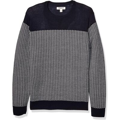 Goodthreads Męski Sweter Pulower Wełna Jodełka S Goodthreads Męski Sweter Pulower Wełna Jodełka S