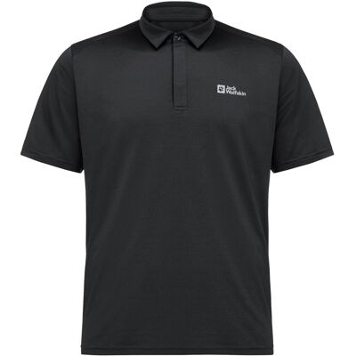 Jack Wolfskin Delfami Polo Shirt 1809801-6000, Mężczyzna, Koszulka polo, Czarny Jack Wolfskin Delfami Polo Shirt 1809801-6000, Mężczyzna, Koszulka polo, Czarny