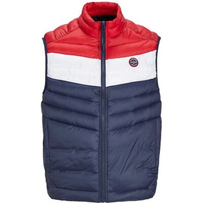 JACK & JONES Kamizelka bezrękawnik Jack&Jones; Jjespring Bodywarmer Collar Noos M 12258457NavyBlazerWHITE/TRUEREDBLOC JACK & JONES Kamizelka bezrękawnik Jack&Jones; Jjespring Bodywarmer Collar Noos M 12258457NavyBlazerWHITE/TRUEREDBLOC