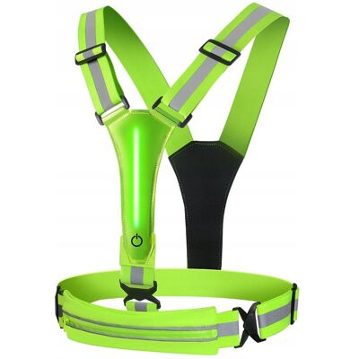 Inny producent Kamizelka ODBLASKOWA SZELKI do BIEGANIA ROWER Podwójny 2x LED USB KIESZEŃ Inny producent Kamizelka ODBLASKOWA SZELKI do BIEGANIA ROWER Podwójny 2x LED USB KIESZEŃ