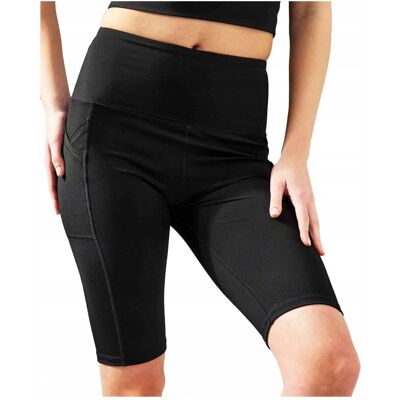 Inny producent Kolarki damskie krótkie legginsy sportowe z wysokim stanem czarne S Inny producent Kolarki damskie krótkie legginsy sportowe z wysokim stanem czarne S