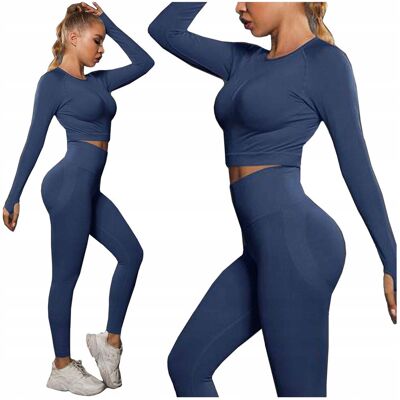 Luvu Komplet zestaw sportowy legginsy bezszwowe + top - L Luvu Komplet zestaw sportowy legginsy bezszwowe + top - L
