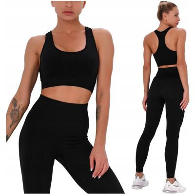 Luvu Komplet zestaw sportowy legginsy bezszwowe + top - M Luvu Komplet zestaw sportowy legginsy bezszwowe + top - M