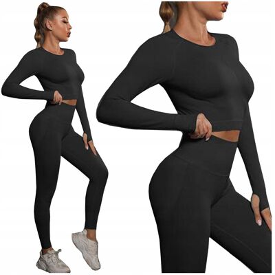 Luvu Komplet zestaw sportowy legginsy bezszwowe + top - M Luvu Komplet zestaw sportowy legginsy bezszwowe + top - M