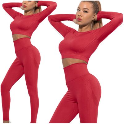 Luvu Komplet zestaw sportowy legginsy bezszwowe + top - XL Luvu Komplet zestaw sportowy legginsy bezszwowe + top - XL