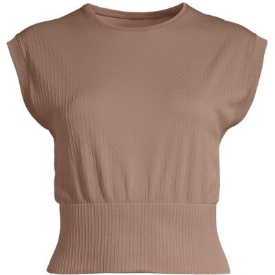 Koszulka CASALL Seamless Graphical Rib Tee brązowy Koszulka CASALL Seamless Graphical Rib Tee brązowy