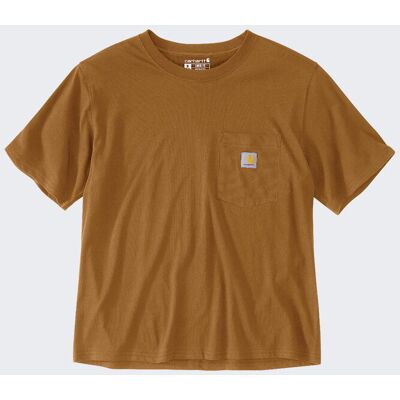 Koszulka Damska Bawełniana Z Kieszonką Carhartt Lightweight Crewneck Brązowy - Xs Koszulka Damska Bawełniana Z Kieszonką Carhartt Lightweight Crewneck Brązowy - Xs