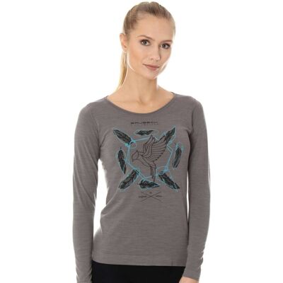Koszulka damska z długim rękawem z wełny merino Brubeck Outdoor Wool Pro - M Koszulka damska z długim rękawem z wełny merino Brubeck Outdoor Wool Pro - M