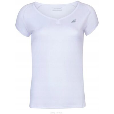 Koszulka juniorska Babolat Play Cap Sleeve Top Girl biała 12-14lat Koszulka juniorska Babolat Play Cap Sleeve Top Girl biała 12-14lat