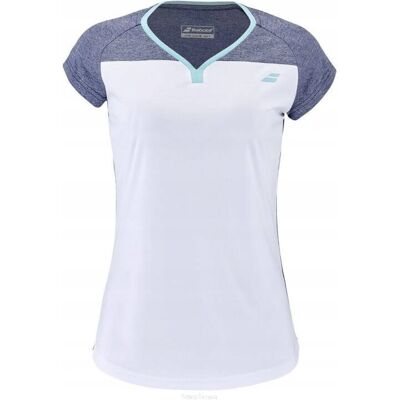 Koszulka juniorska Babolat Play Cap Sleeve Top Girl biało-szara 6-8 lat Koszulka juniorska Babolat Play Cap Sleeve Top Girl biało-szara 6-8 lat