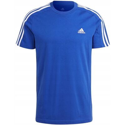 Koszulka męska adidas Essentials Single Jersey 3-Stripes niebieska IC9338 S Koszulka męska adidas Essentials Single Jersey 3-Stripes niebieska IC9338 S