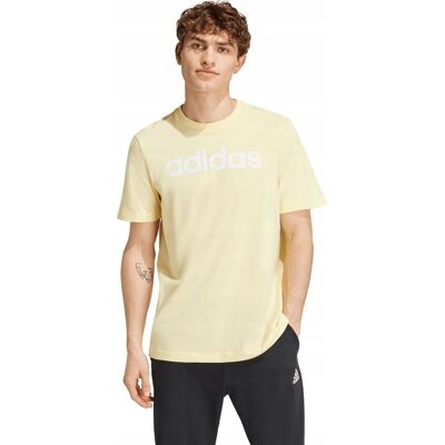 Koszulka męska adidas Essentials Single Jersey Linear Embroidered żółta IZ4 Koszulka męska adidas Essentials Single Jersey Linear Embroidered żółta IZ4